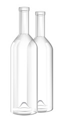 Two empty bottles. Vector illustration.
