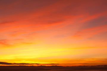 Beautiful Dawn Sky over The Mountain