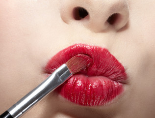 girl's lips zone makeup