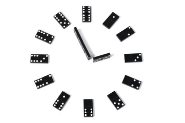 Dominoes clock isolated on white background