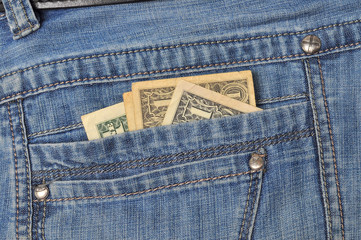 Money in jeans pocket