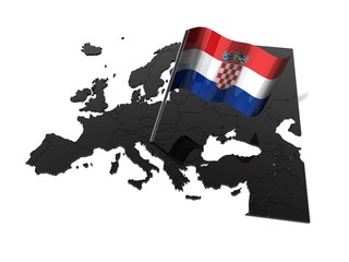 Fototapeta premium 3D Karte mit Flagge