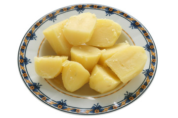 boiled potato on a plate