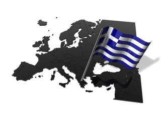 Fototapeta premium 3D Karte mit Flagge