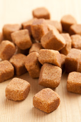 brown cubes of sugar