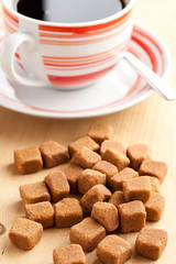 brown cubes of sugar