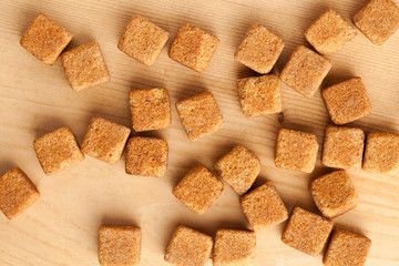 brown cubes of sugar