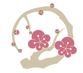 枝付き梅の丸文