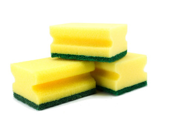 Kitchen sponges, isolated on white