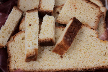 Sliced homemade bread