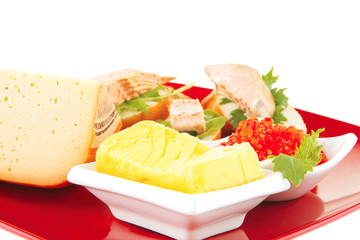 fried salmon and cheese