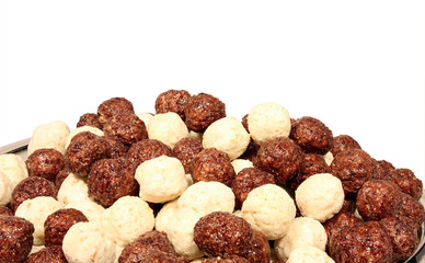 Breakfast macro view of the Corn Flakes