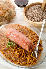 sausage with lentils-cotechino e lenticchie