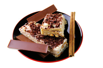 lemon cake and dark chocolate bars