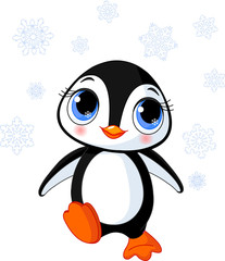 Cute winter penguin