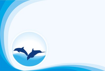 Fototapeta na wymiar blue band dolphins