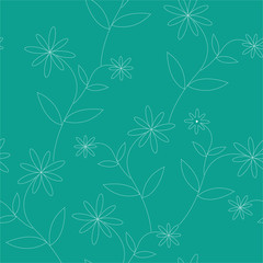 Fototapeta na wymiar seamless dotty flowers vector wallpaper