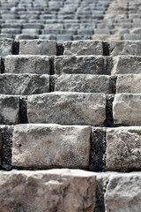 old stone brick staircase closeup