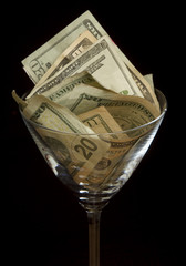 Dollars In Martini Glass