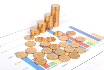 Coins with trend graph