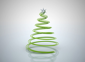 Green plastic spiral christmas tree illustration