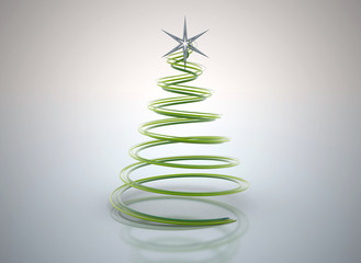 Green plastic spiral christmas tree illustration