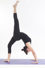 Asian Yoga Master on white background