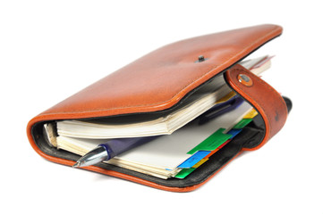 Organizer - daily planner over white