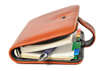 Organizer - daily planner over white