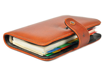 Organizer - weekly planner over white