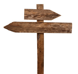 Arrows road sign isolated on white