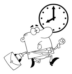 Outlined Businessman Being Late