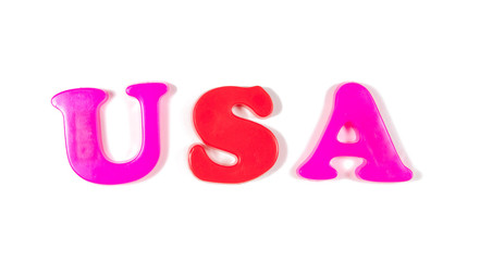 usa written in fridge magnets