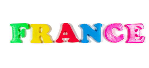 france written in fridge magnets