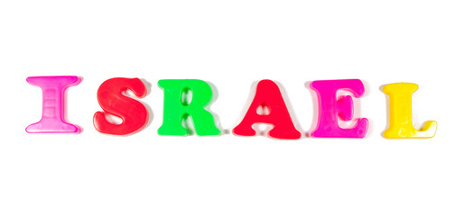 israel written in fridge magnets