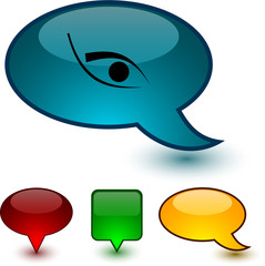 Eye  speech comic icons.