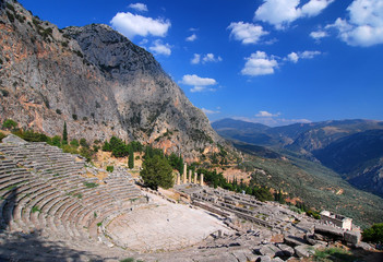 Delphi ancient ruins, Parnassus mountains, Greece