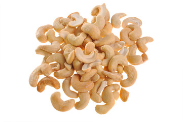 cashew nuts on a white background