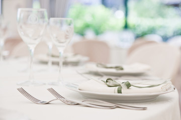 elegant decoration of table in a restaurant