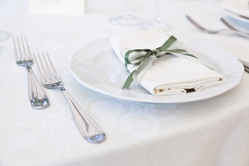elegant decoration of table in a restaurant