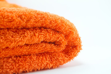 orange towel on white background