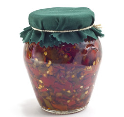 jar of peppers in oil