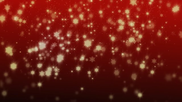 Christmas snowflakes golden on red background