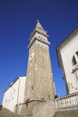 Obraz premium pirano slovenia campanile torre