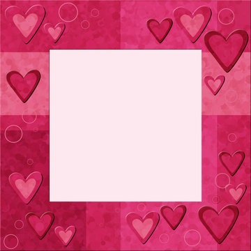 Pink frame with hearts