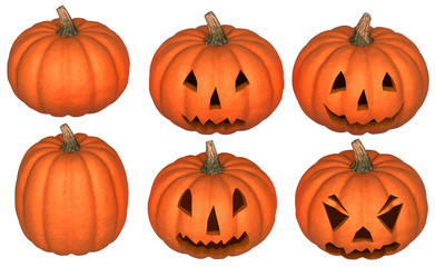 Scary and funny Halloween pumpkins