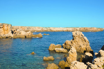 view of Punta Grossa in Menorca, Balearic Islands, Spain