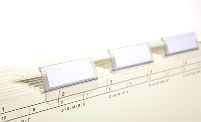 hanging files / Hängeregister / empty tabs