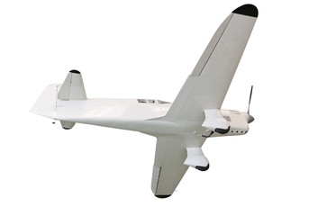 Small propeller plane isolated on white