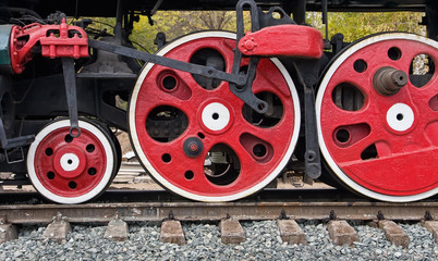 Old steam locomotive wheels